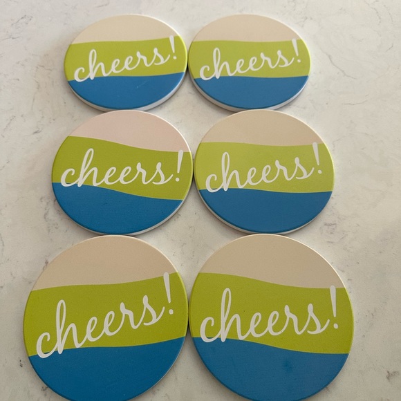 Cheers Decorative Coasters Set of 6 - Picture 2 of 4